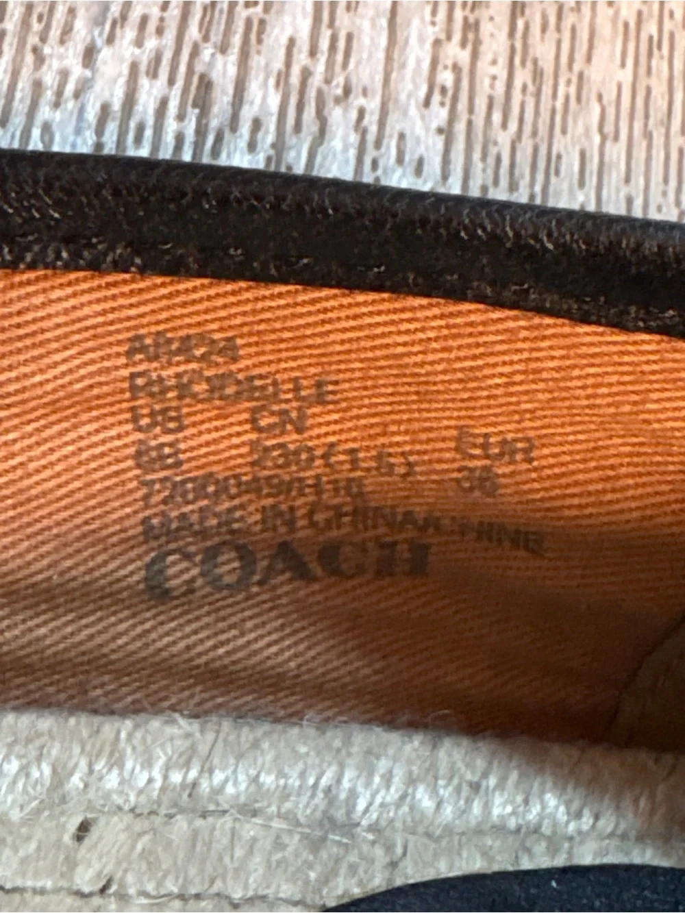 COACH BLACK RHODELLE ESPADRILLE FLATS SJZE 6